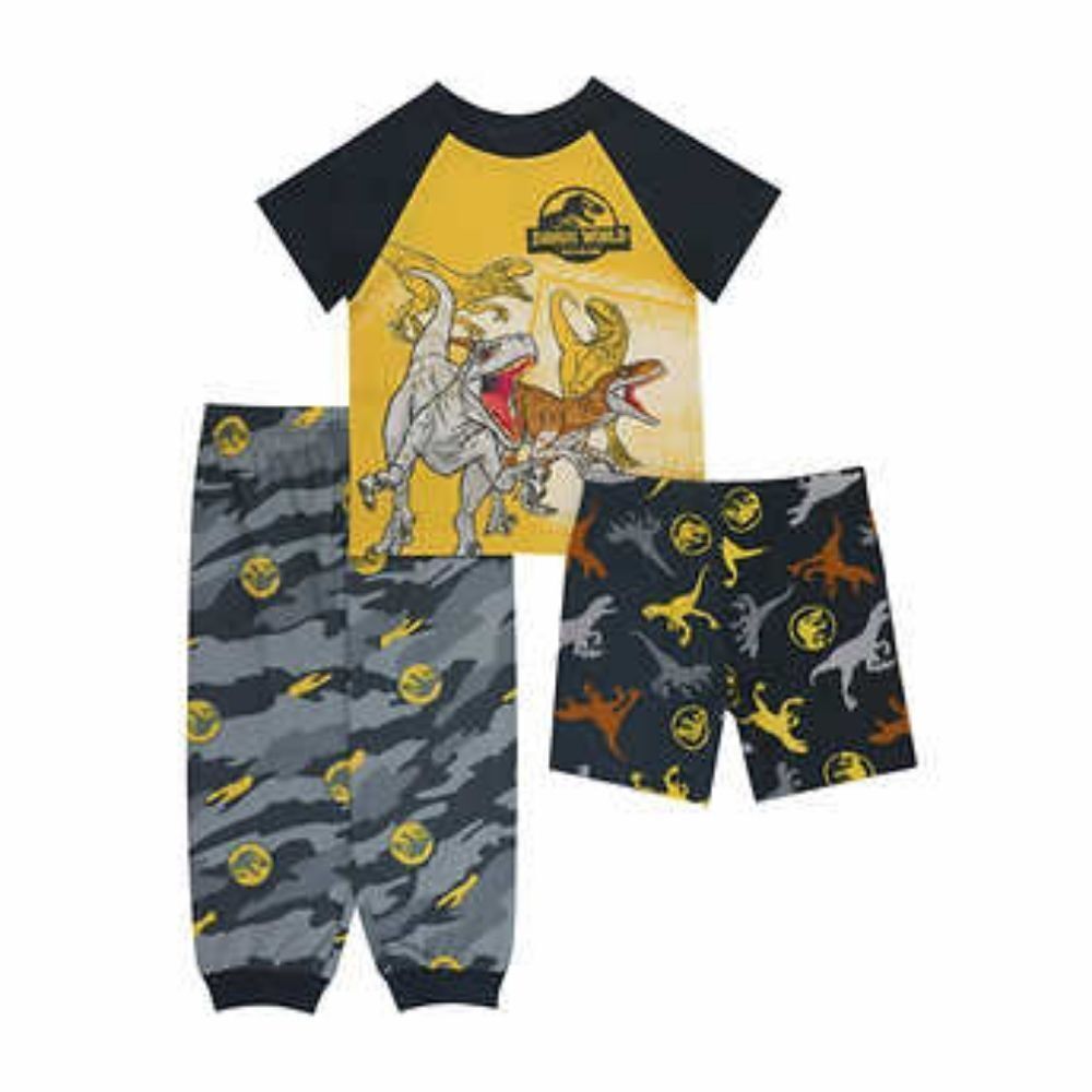 Jurassic Park Kids' 3-piece Polyester Pajama Set